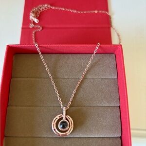 Rose gold plated sterling silverg silver necklace